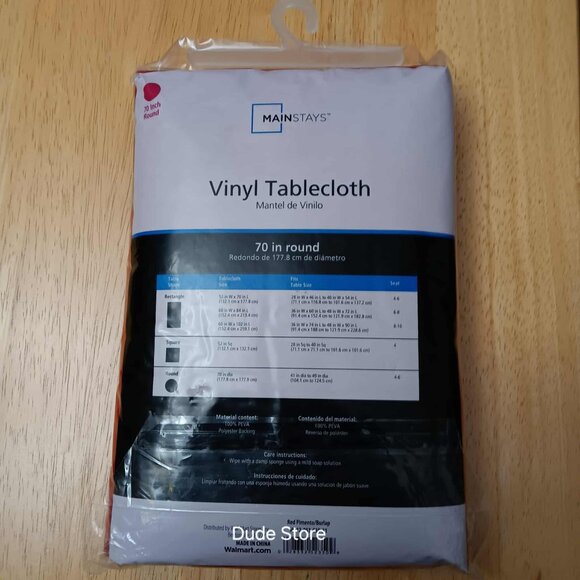 Mainstays 70-Inch ROUND Vinyl Tablecloth - Pimento Red - New in Package - Picture 3 of 3